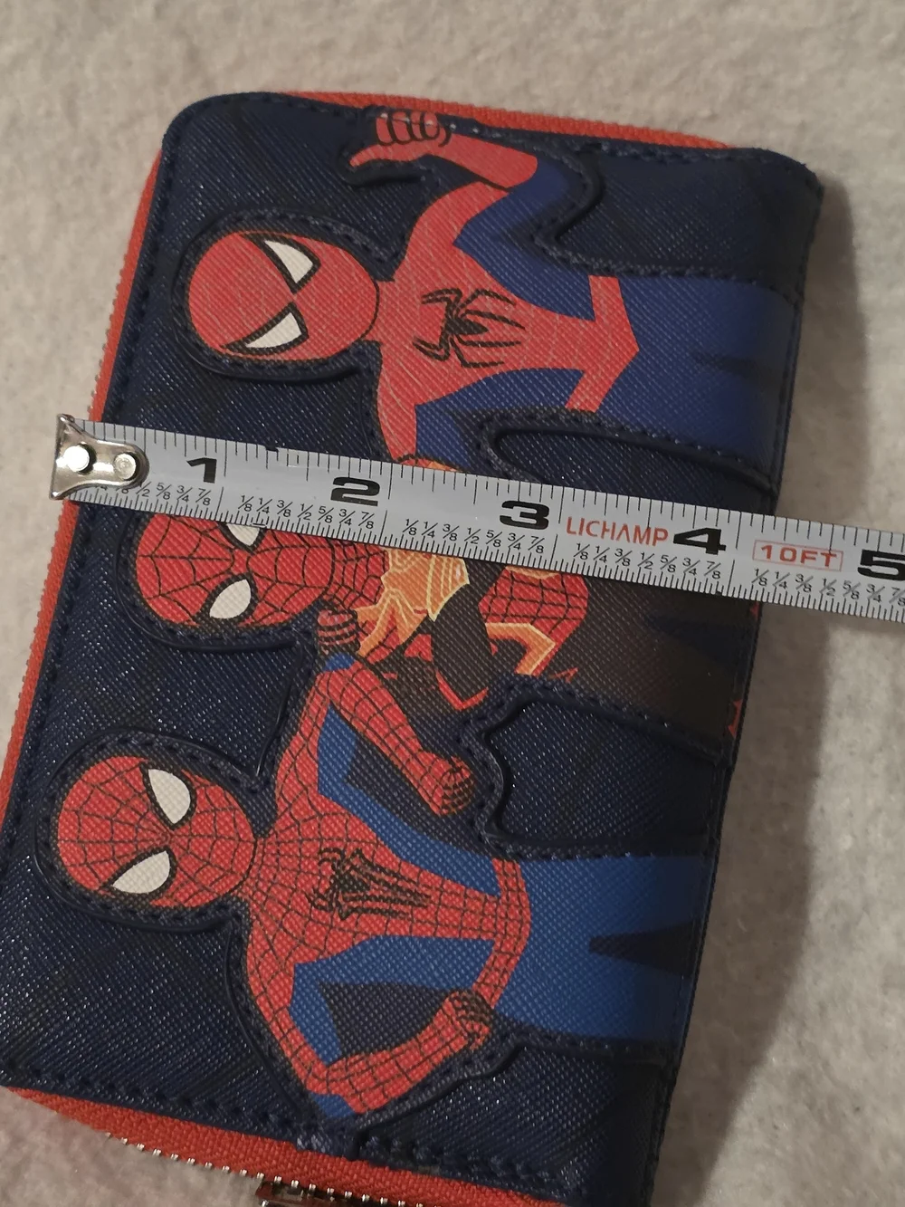 Spider-Man Triple Graphic Zip Hard Tag Wallet - Red, Blue, Black - NWOT